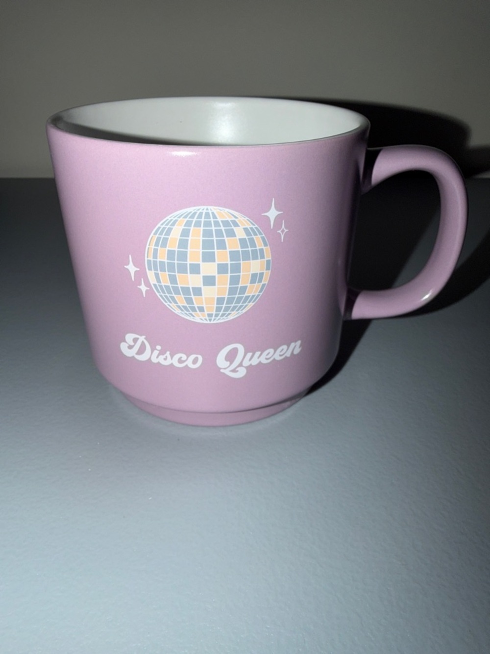 NWOT Fringe Studio Pastel Purple'Disco Queen' Ceramic Mug